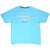 Front of light blue Nike T-shirt with white spellout, Swoosh, and Est. 1972 chest graphic