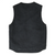Back of faded black Carhartt vest with a slightly curved hem