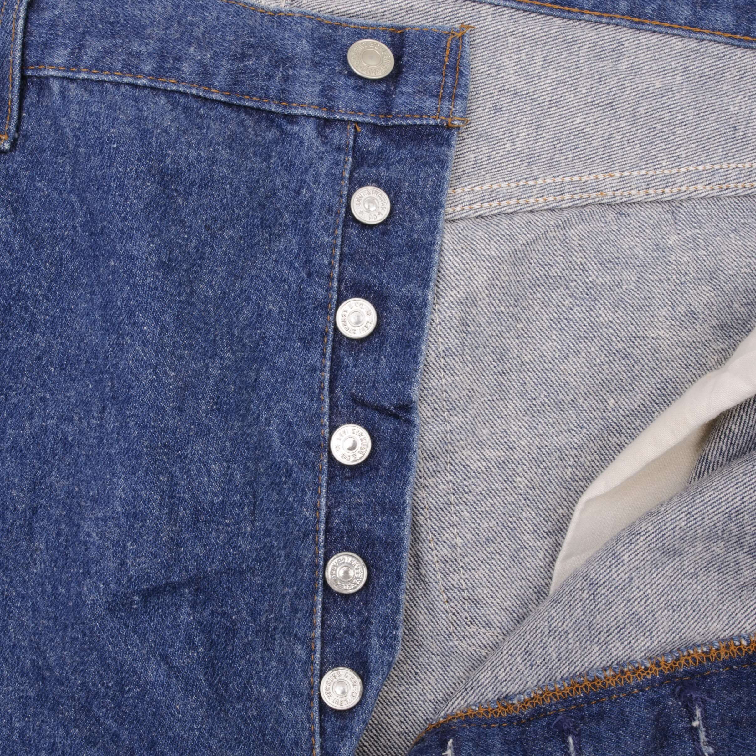 Beautiful Indigo Levis 501 Jeans 1980s Made in USA with Dark Wash  Size on tag 42X30 Actual Size 42X30  Back Button #524