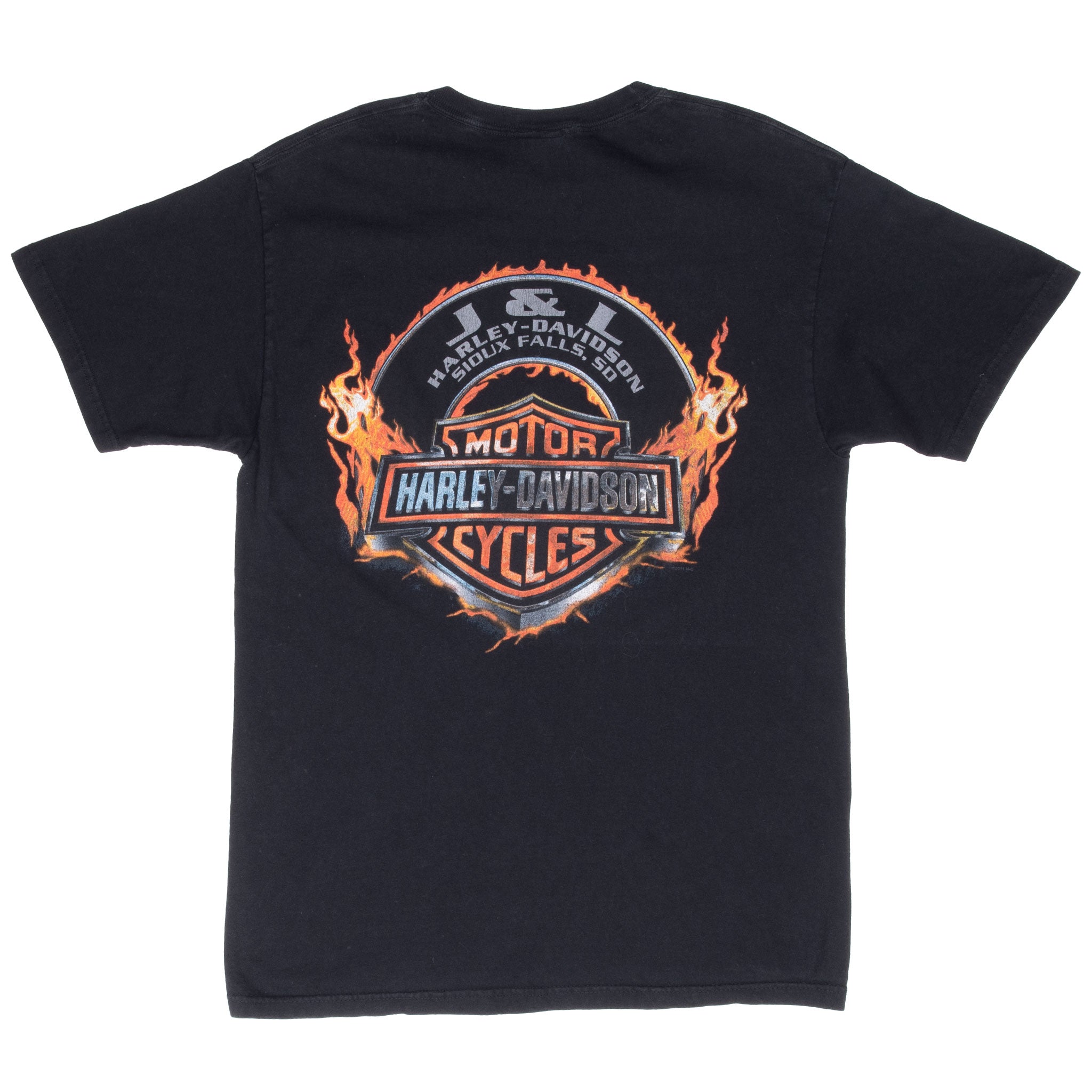 Vintage Harley Davidson Fatboy Sioux Falls 2011 Tee Shirt Size Medium Made In Usa