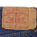 Beautiful Indigo Levis 501 Jeans 1980s Made in USA with Dark Wash  Size on tag 42X30 Actual Size 42X30  Back Button #524