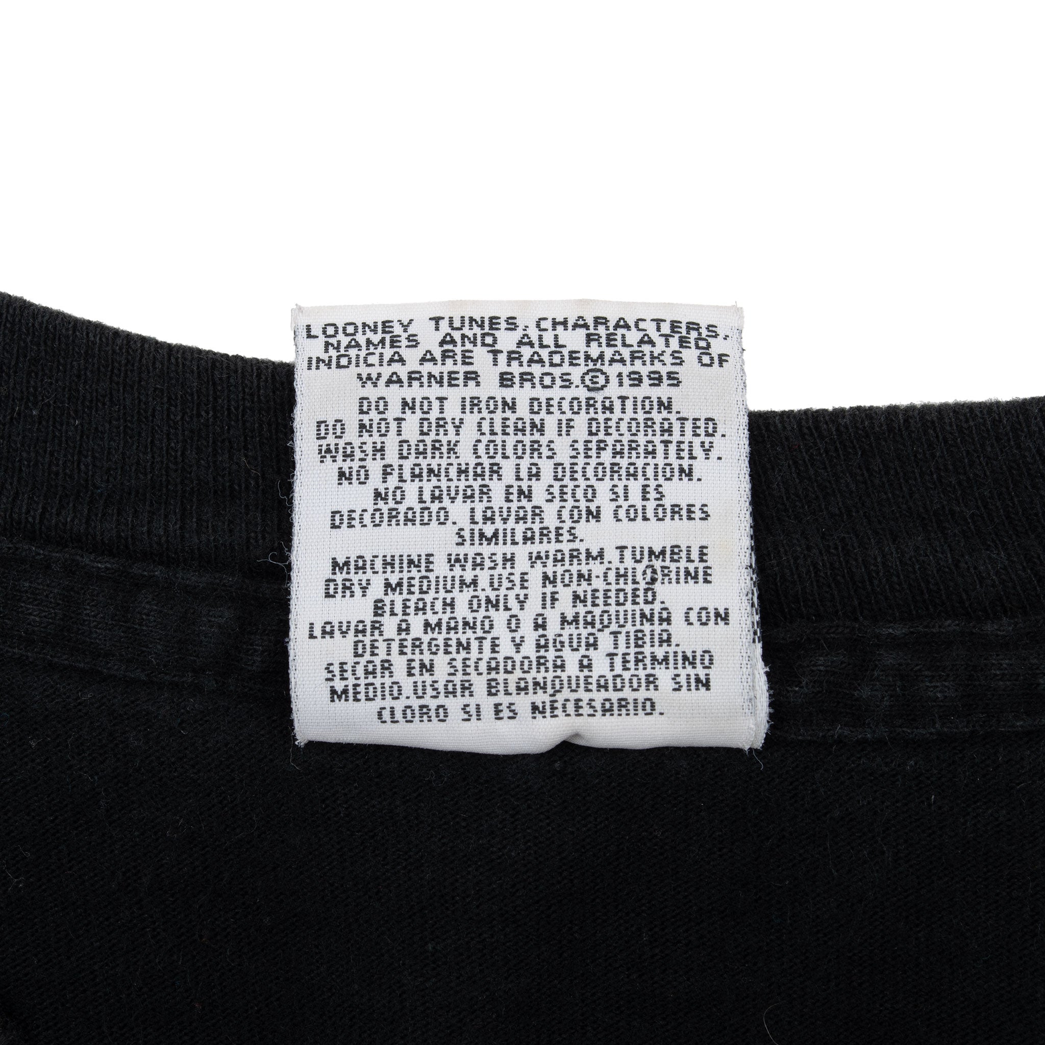 Vintage Looney Tunes Taz Football Long Sleeve Tee Shirt 1995 Size Medium Made In Usa