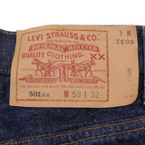 Beautiful Indigo Levis 501 Jeans 1980s Made in USA with Very Dark Wash  Size on tag 50X32 Actual Size 48X31 Back Button #524