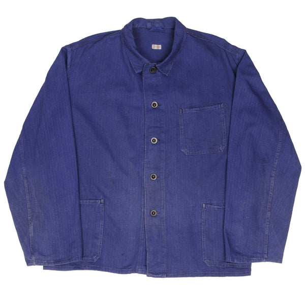VINTAGE FRENCH WORK WEAR JACKET 1960S SIZE MEDIUM