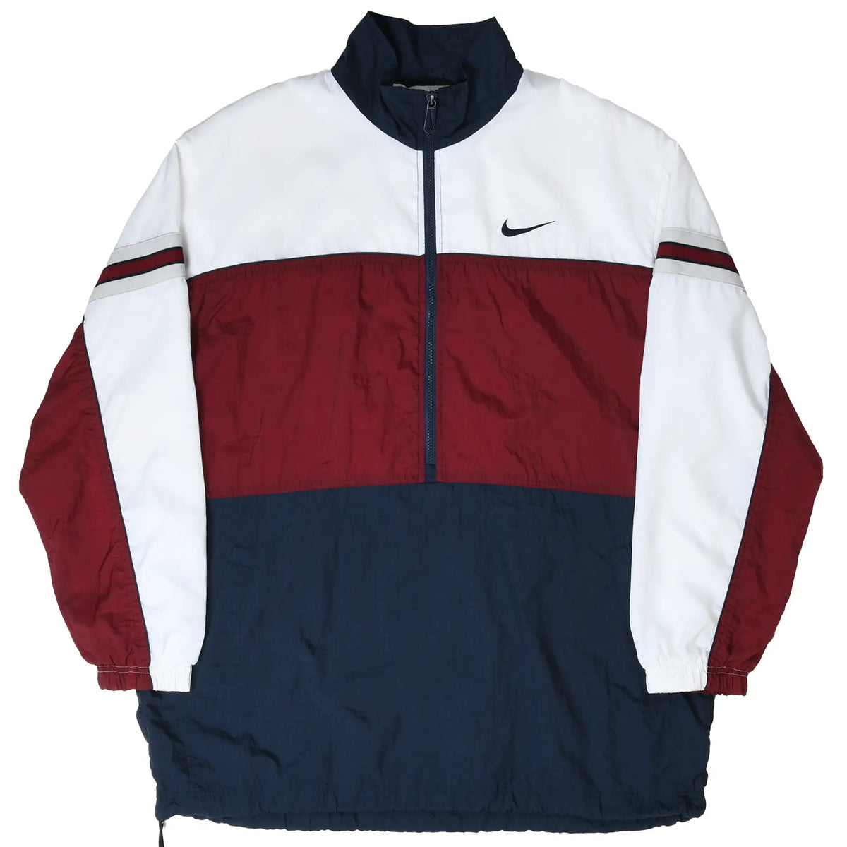 Full front view of Nike half-zip windbreaker with Swoosh chest embroidery