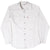 Angled front view of white Levi's denim shirt with two chest pockets and snap-button closure