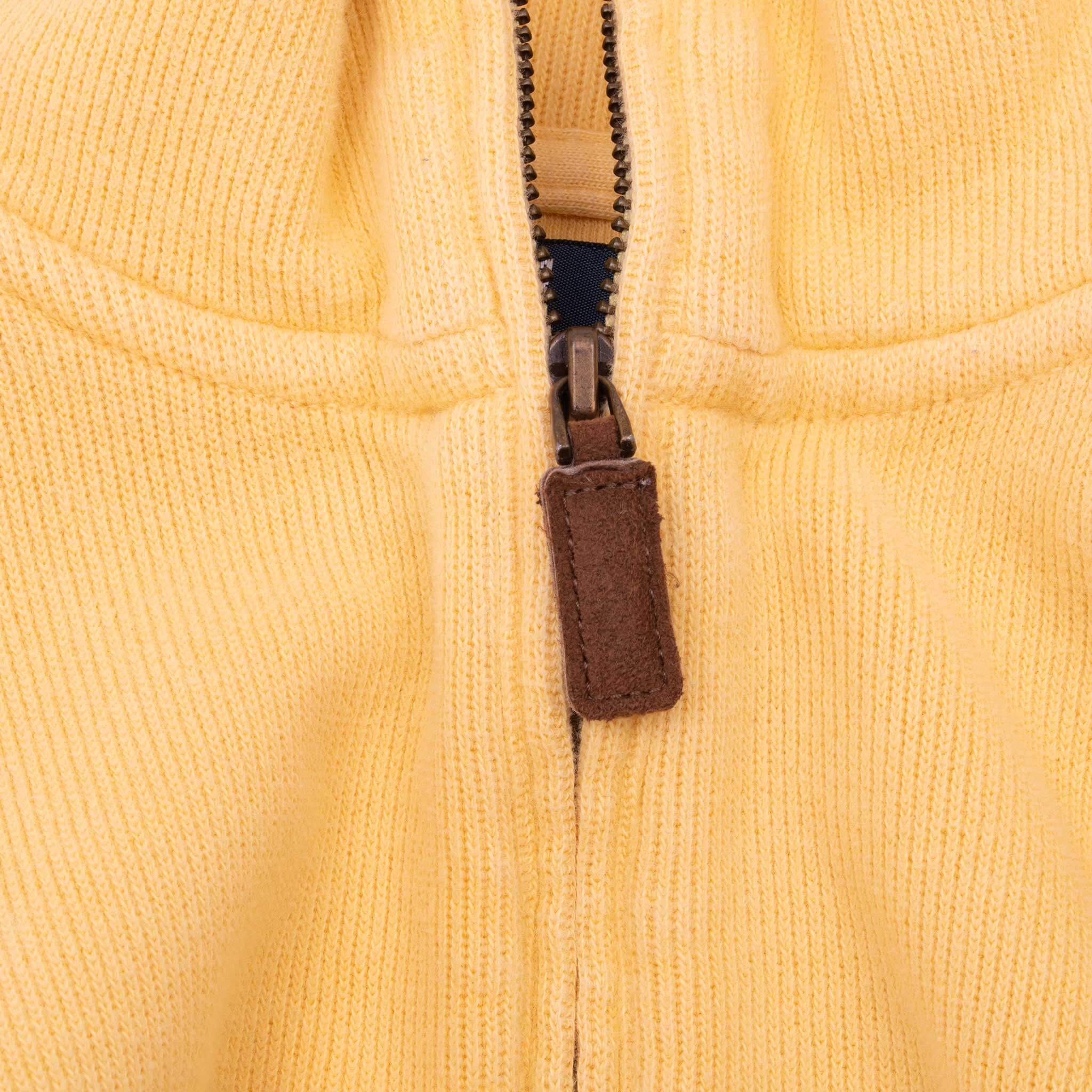 Vintage Ralph Lauren Yellow Quarter Zip Sweater 1990S Size Medium