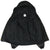 Open black Carhartt J130 hooded jacket showing quilted lining and interior pockets