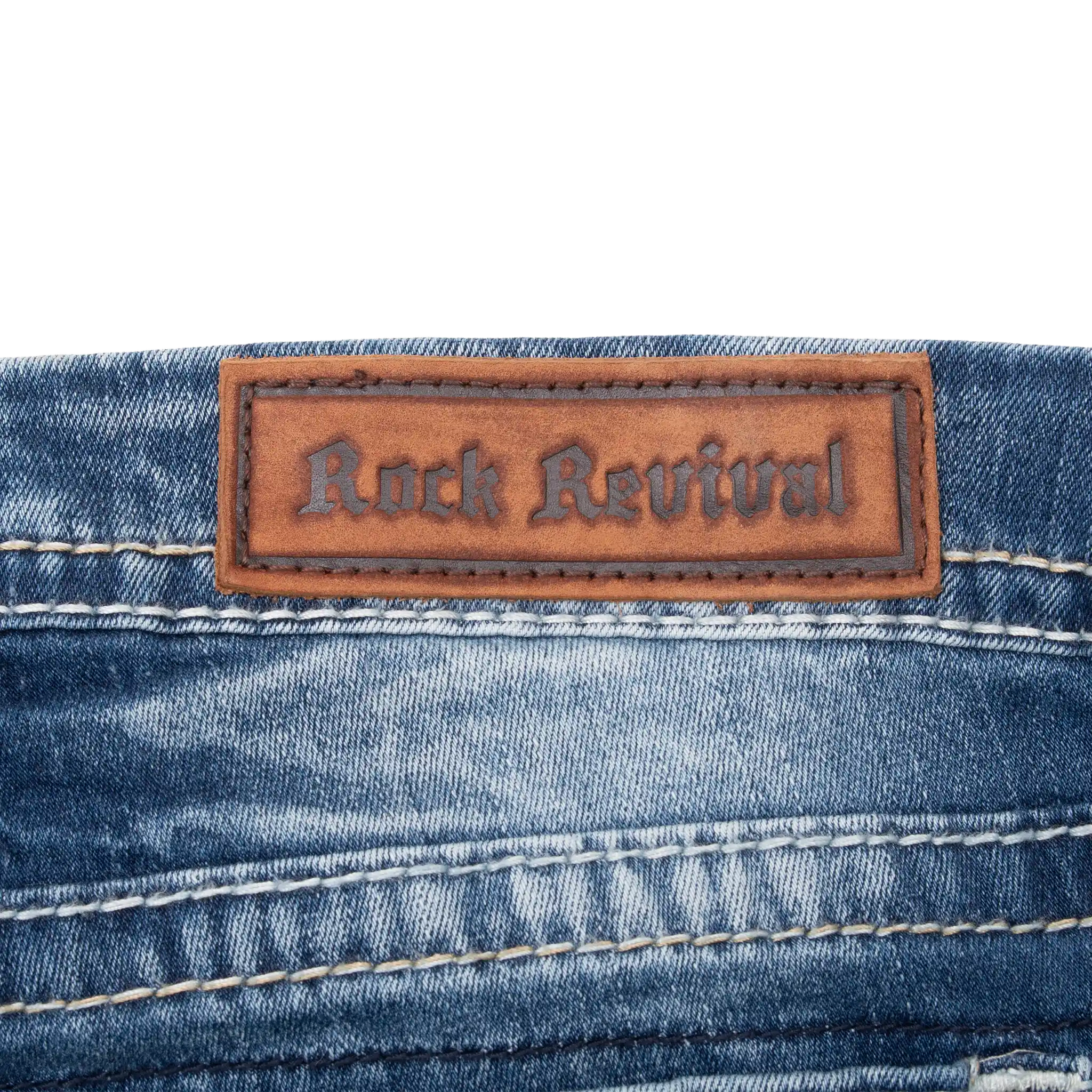 ROCK REVIVAL BLUE DENIM JEANS 2000S Y2K SIZE 32X36 DEADSTOCK