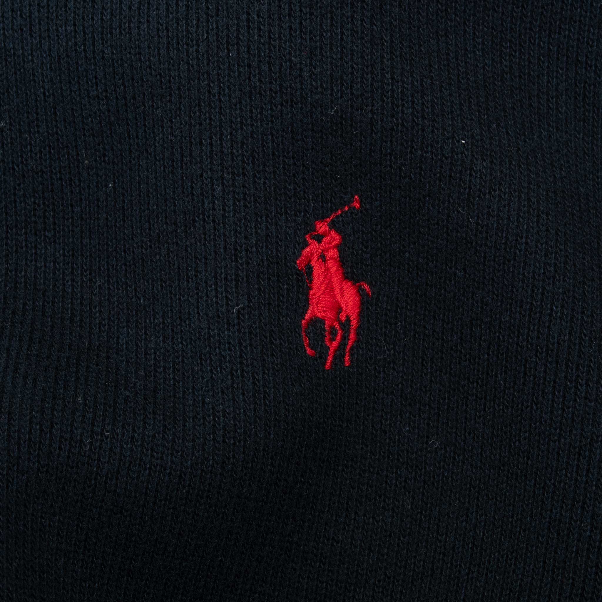 Vintage Polo Ralph Lauren Black Quarter 1/4 Zip Sweater 1990S Size Medium