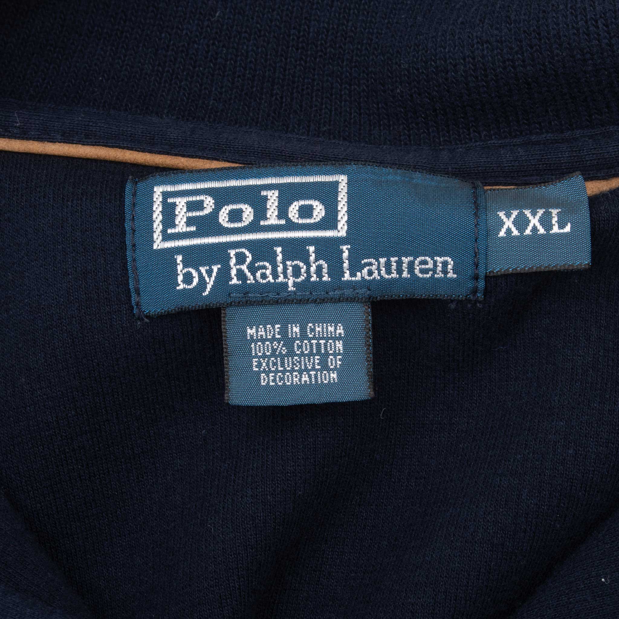 Vintage Polo Ralph Lauren Navy Blue Quarter 1/4 Zip Sweater 1990S Size 2XL