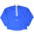 Full front of blue Nike pullover windbreaker with white quarter zip and pouch pocket
