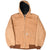 Front of brown Carhartt J140 hooded active jacket with ribbed cuffs and hem