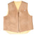 Front of brown Carhartt vest with cream sherpa lining extending below the hem