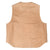 Back of brown Carhartt vest with a plain canvas exterior and extended hem