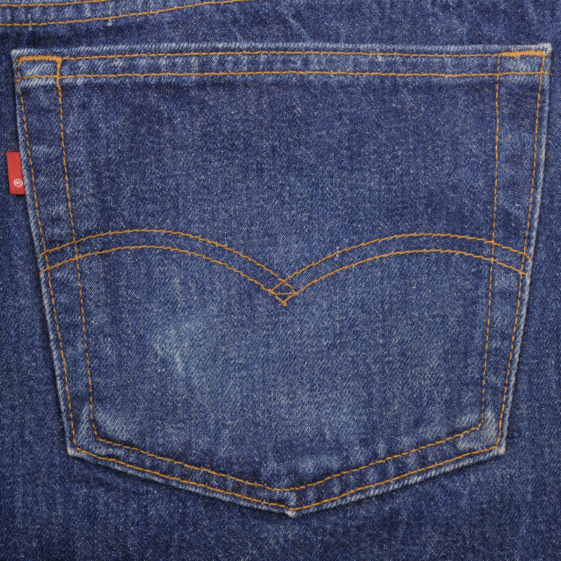 Beautiful Indigo Levis 501 Jeans 1980s Made in USA with Dark Wash  Size on tag 40X30 Actual Size 38X28 Back Button #522