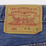 Beautiful Indigo Levis 501 Jeans 1980s Made in USA with Dark Wash  Size on tag 38X30 Actual Size 37X30 Back Button #501