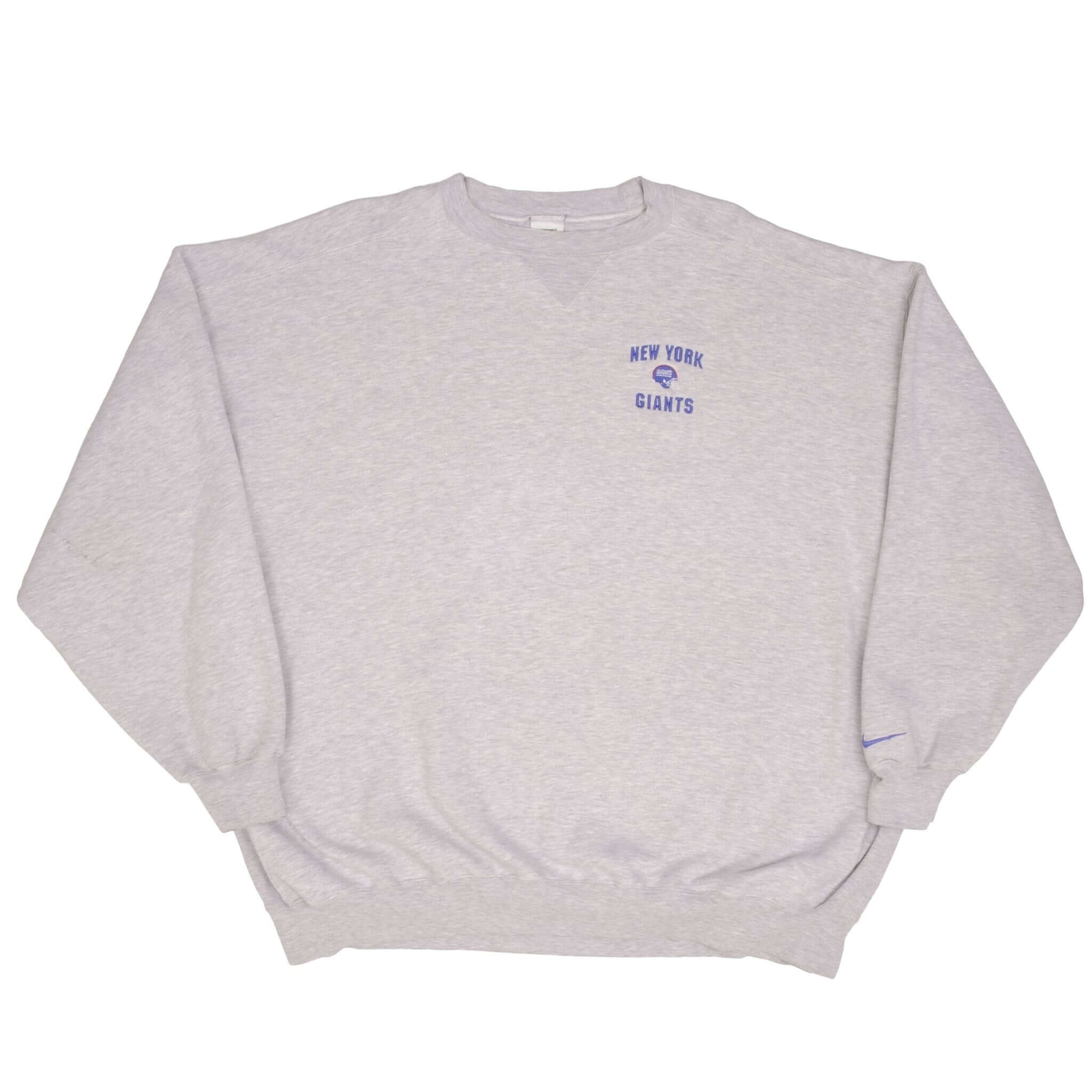 Vintage Nike NFL New York Giants Heavyweight Gray Sweatshirt 1990S Size 3XL
