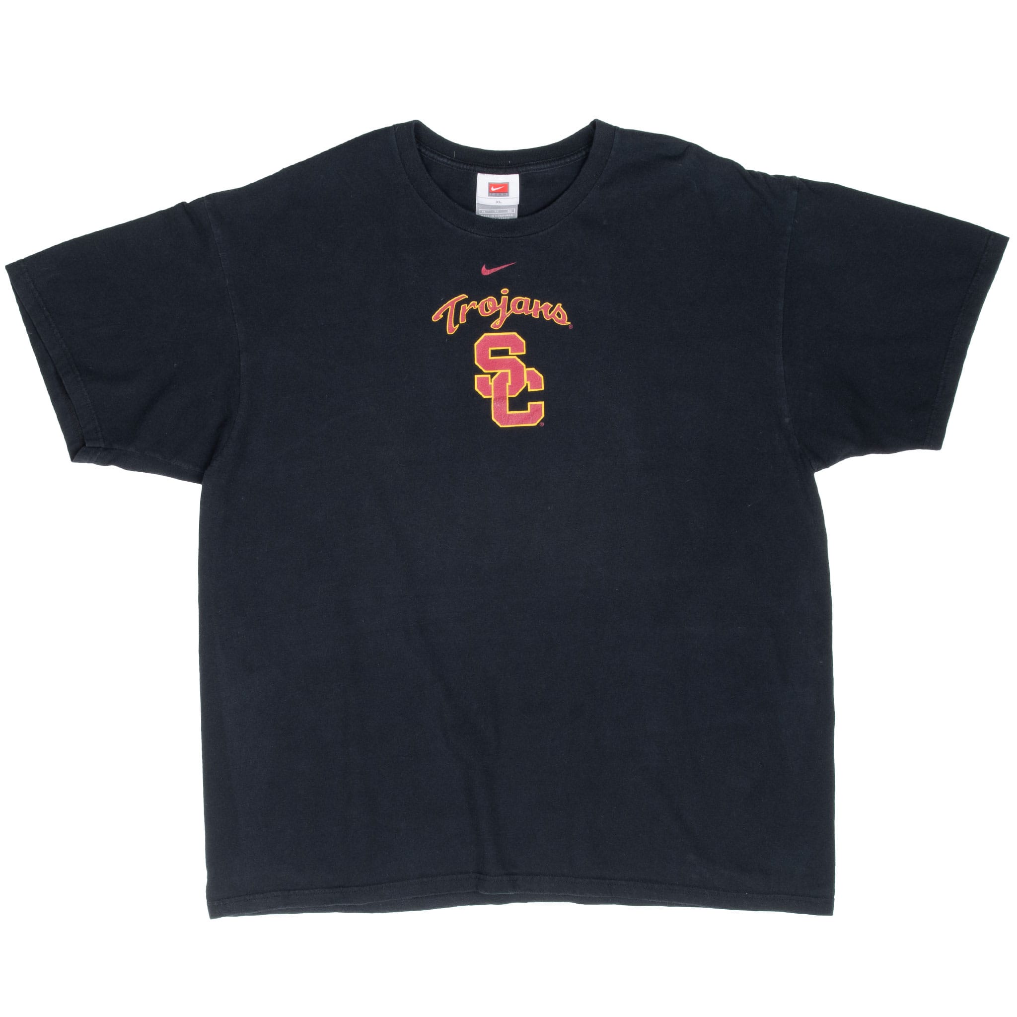 VINTAGE USC TROJANS NIKE SWOOSH BLACK TEE SHIRT 2000S XL