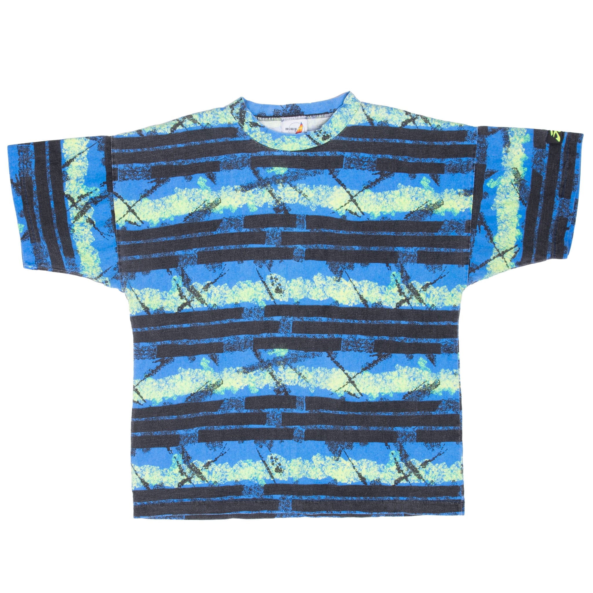 VINTAGE HOBIE ALL OVER PRINT SURF TEE SHIRT 1990S MEDIUM MADE IN USA