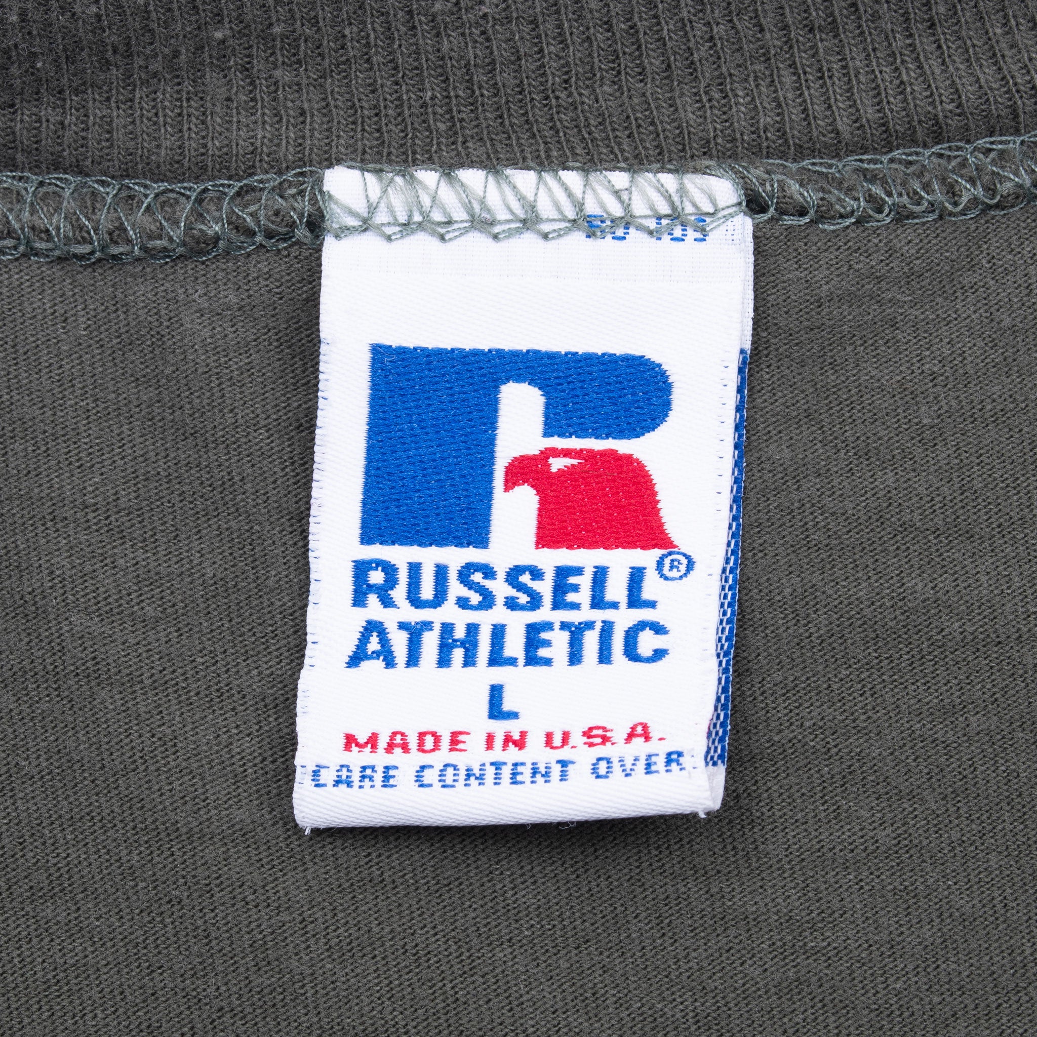 Vintage Russell Athletic Green Pocket Tee Shirt 1990S Size Large Made In Usa