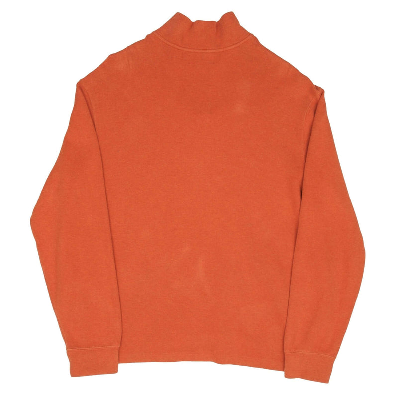 Vintage Polo Ralph Lauren Orange Quarter Zip Sweater 1990s Size XL