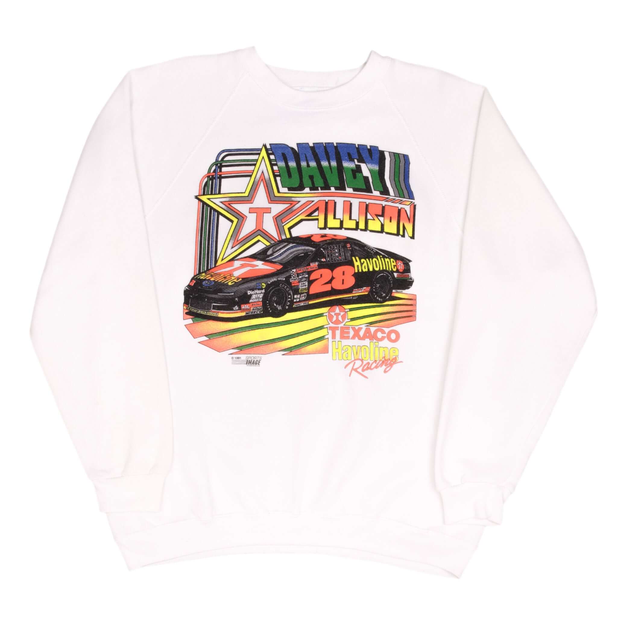 Vintage Nascar Davey Texaco Havoline Racing Allison 1991 Sweatshirt Size XL Made In Usa