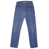 Beautiful Indigo Levis 501 Jeans 1980s Made in USA with Medium Wash   Size on tag 34X40 Actual Size 33X37 Back Button #501