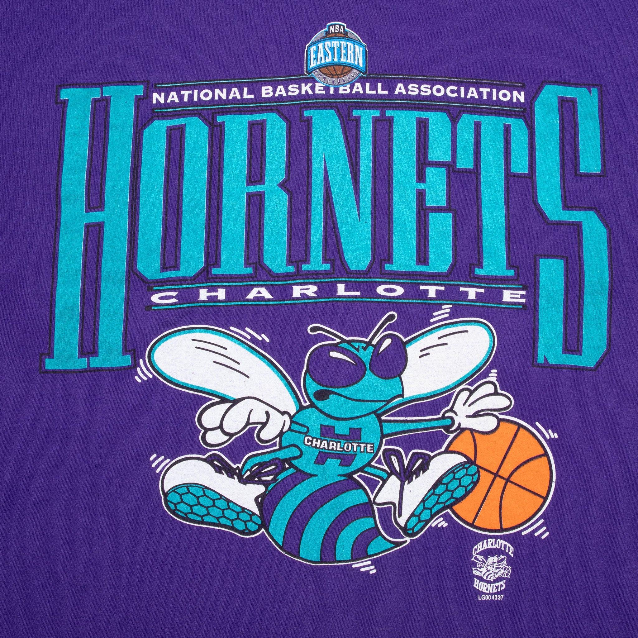 Vintage Nba Charlotte Hornets Tee Shirt 1990S Size XL Made In Usa With Single Stitch Sleeves