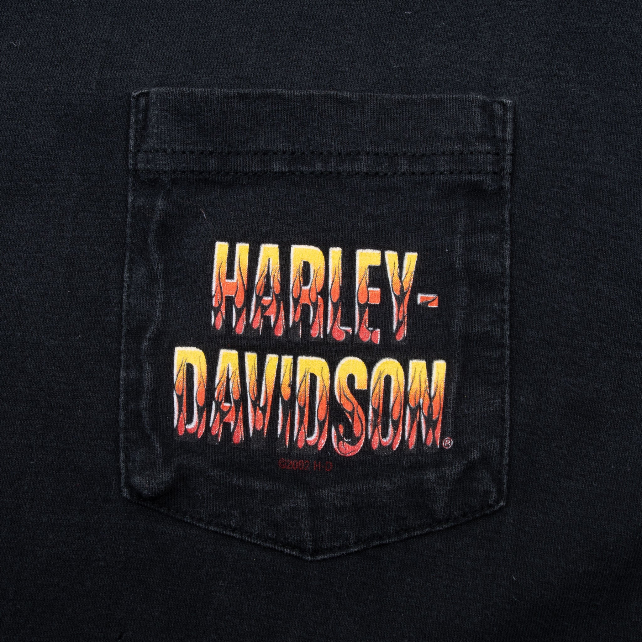 Vintage Harley Davidson Salina Kansas Long Sleeve Pocket Tee Shirt 2002 Size Medium