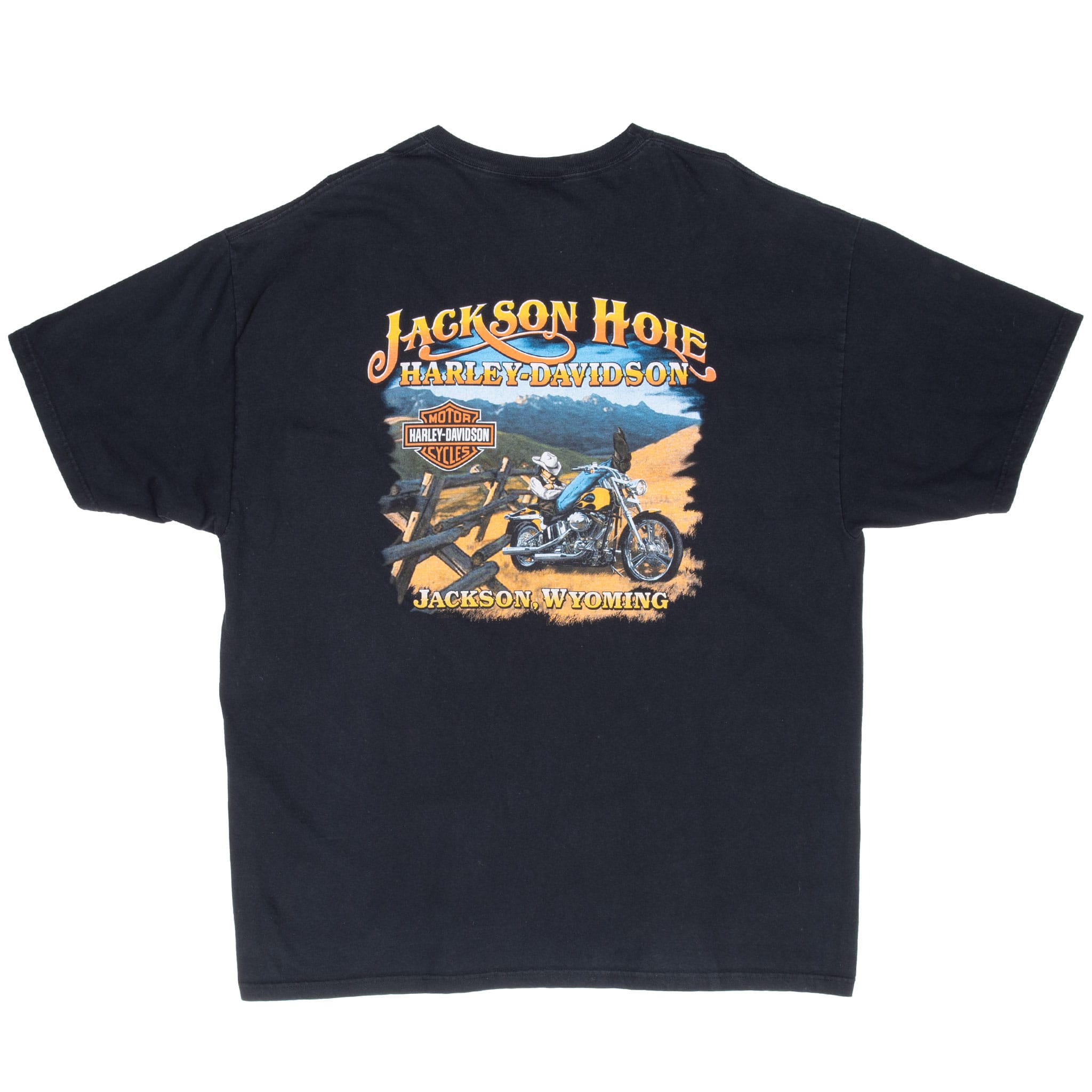 Vintage Harley Davidson Jackson Wyoming 2010 Tee Shirt Size 2XL Made In Usa