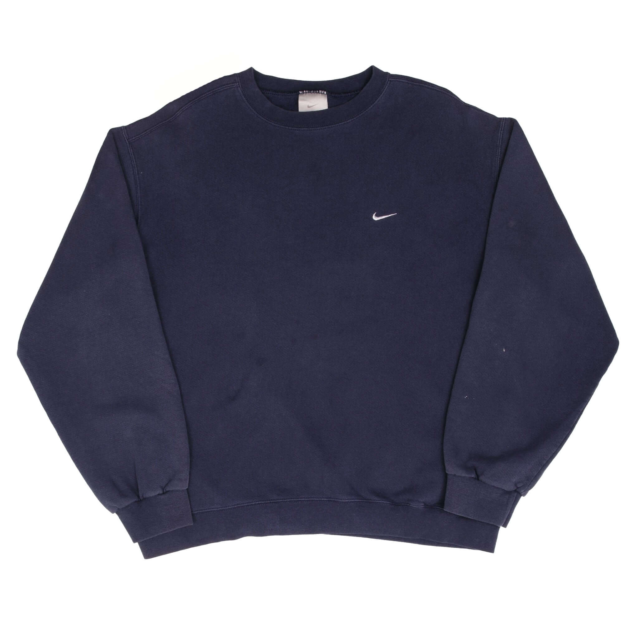 Vintage Nike Classic Swoosh Navy Blue Sweatshirt 2000S Size Large