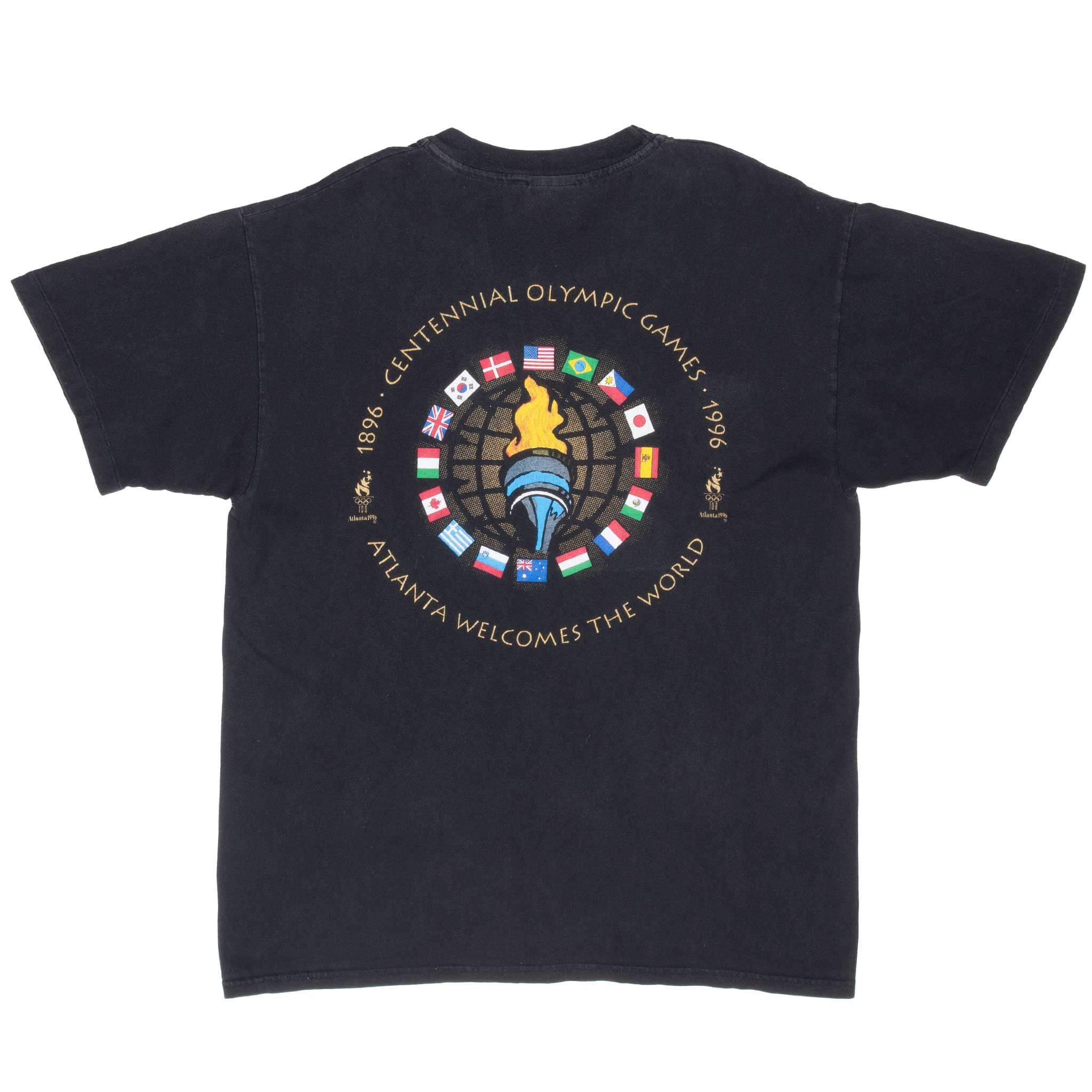 Vintage Atlanta Olympic Games Tee Shirt 1996 Size Large With Single Stitch Sleeves
