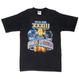 Vintage NFL Atlanta Falcons VS Denver Broncos Super Bowl XXXIII 1999 Black Tee Shirt Size Medium