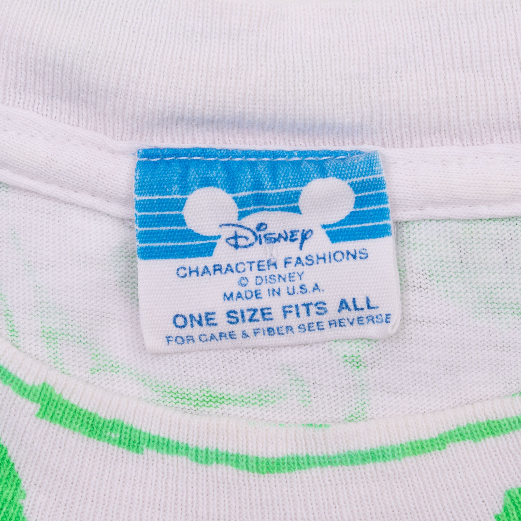 Vintage Rainbow All Over Print Mickey Minnie Mouse Tee Shirt 1990S Size Large Made In USA With Single Stitch Sleeves