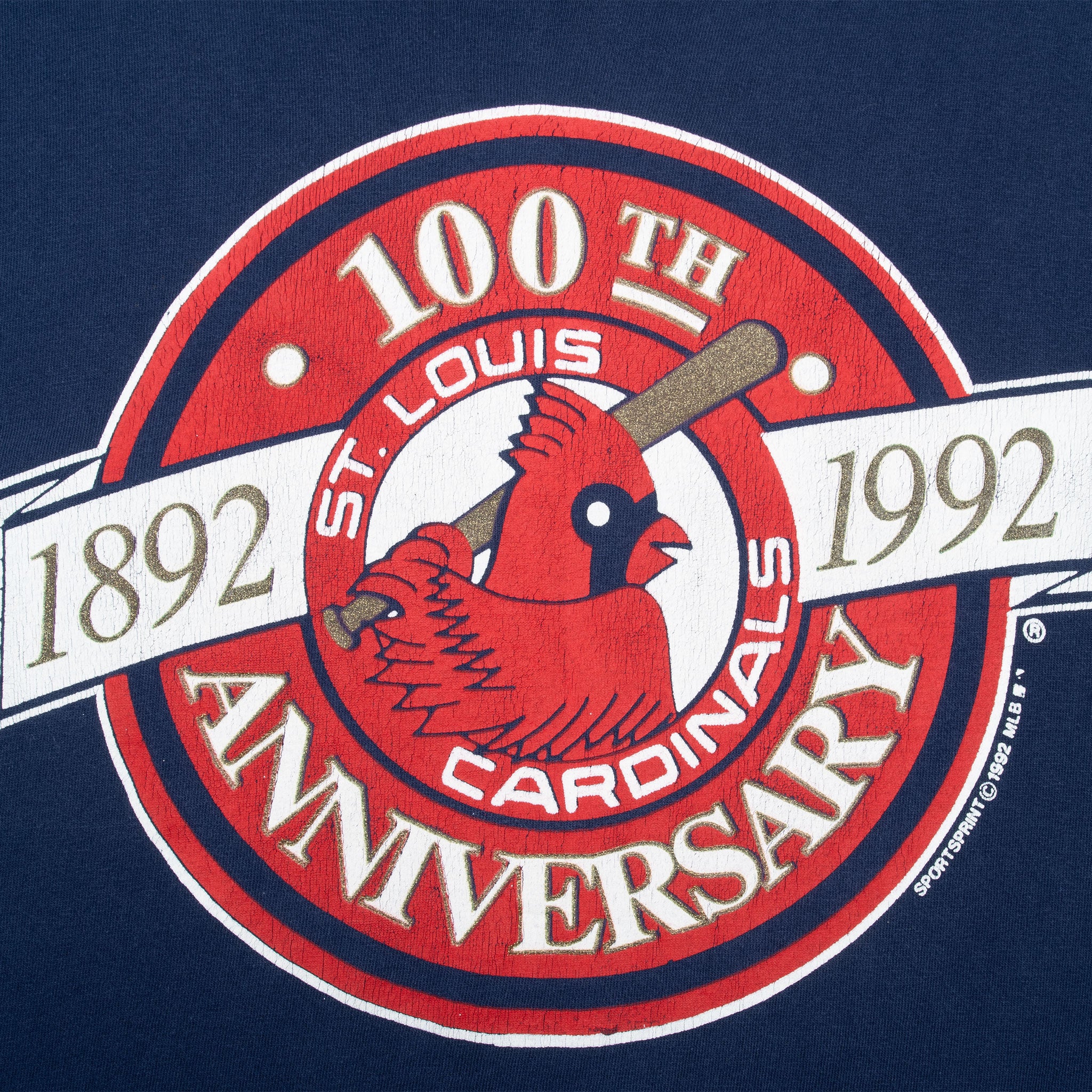 Vintage Mlb St Louis Cardinals 100Th Anniversary 1992 Tee Shirt Size Large Made In Usa
