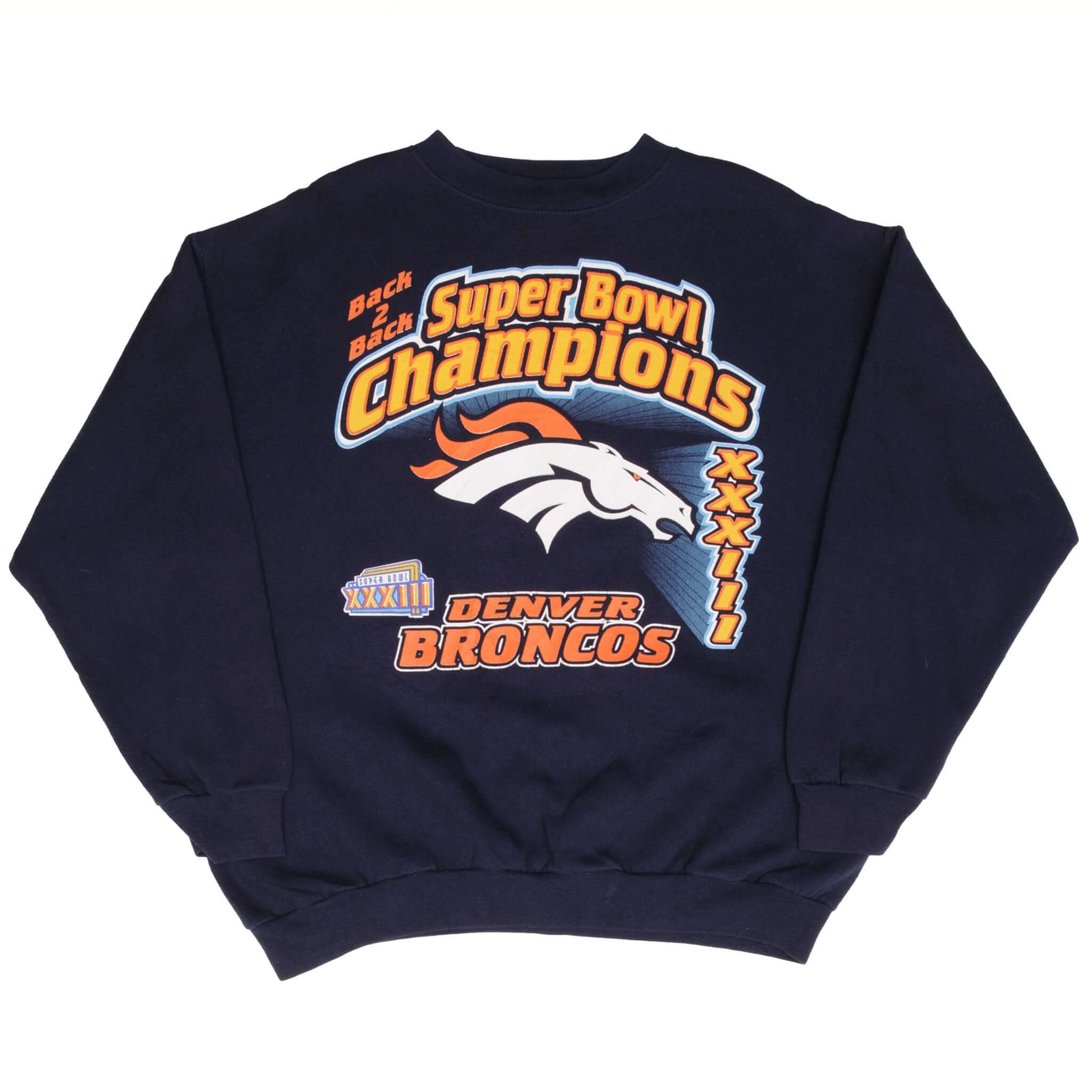 Vintage Nfl Denver Broncos Super Bowl XXXIII Champions 1999 Sweatshirt Size Large