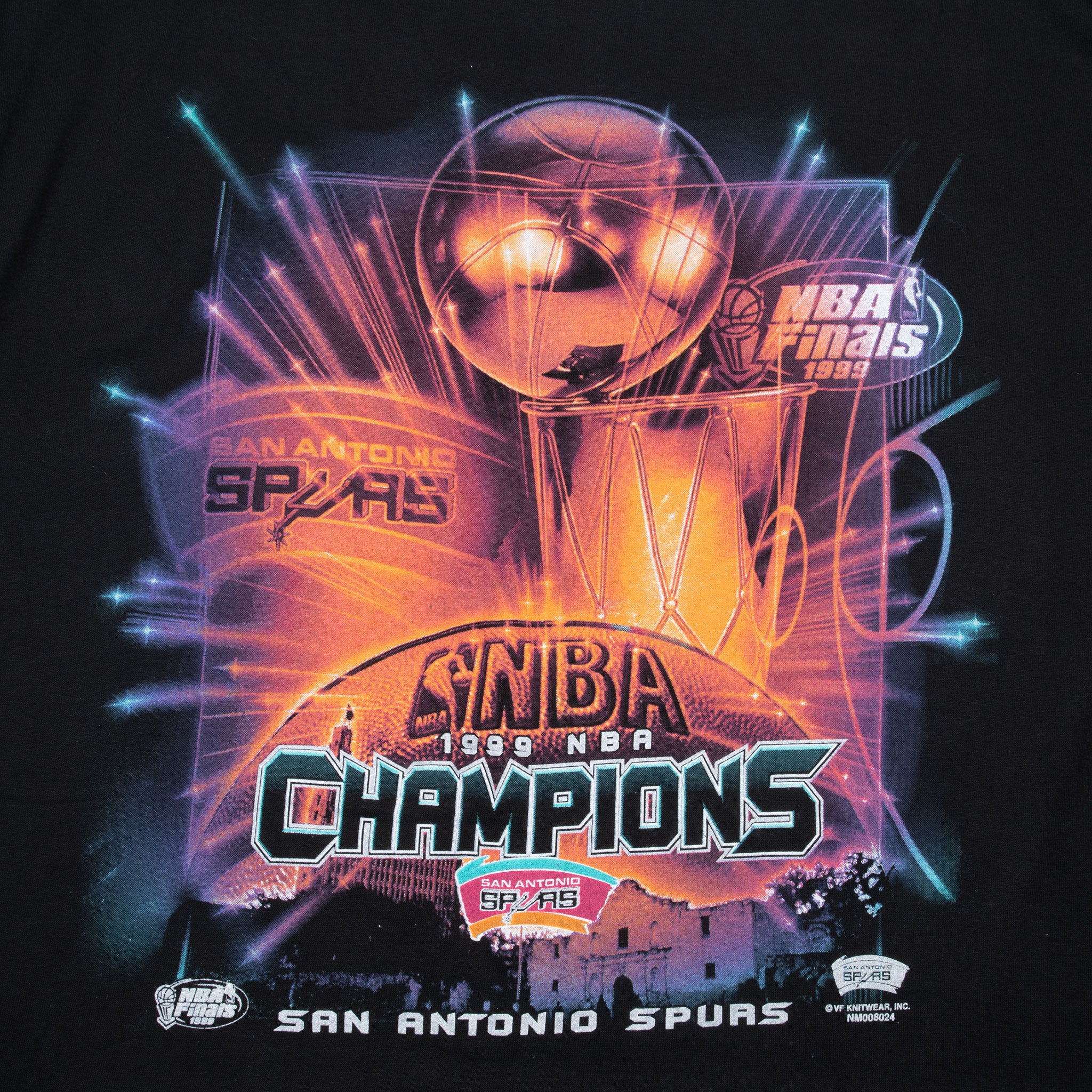 Vintage Nba San Antonio Spurs Champions 1999 Tee Shirt Size Large