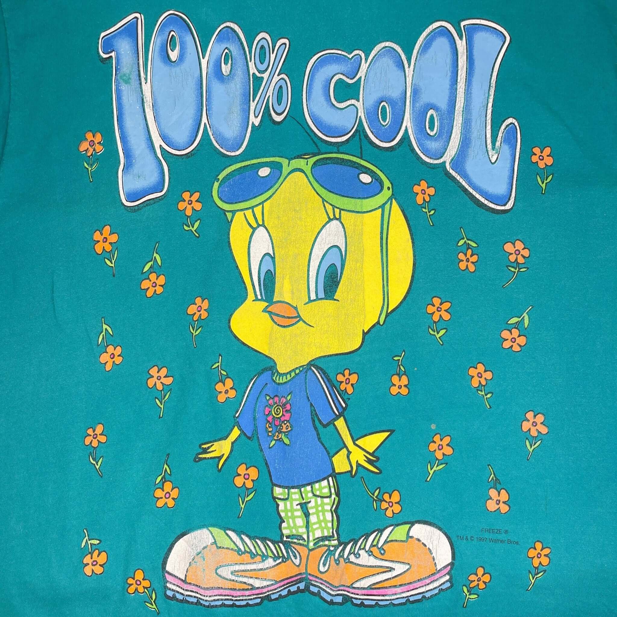 Vintage Looney Tunes 100% Cool Tweety Tee Shirt 1997 Size XL