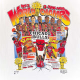 Vintage White NBA Chicago Bulls 1993 3 Times Champions Tee Shirt Size Medium With Single Stitch Sleeves. Made In USA.\