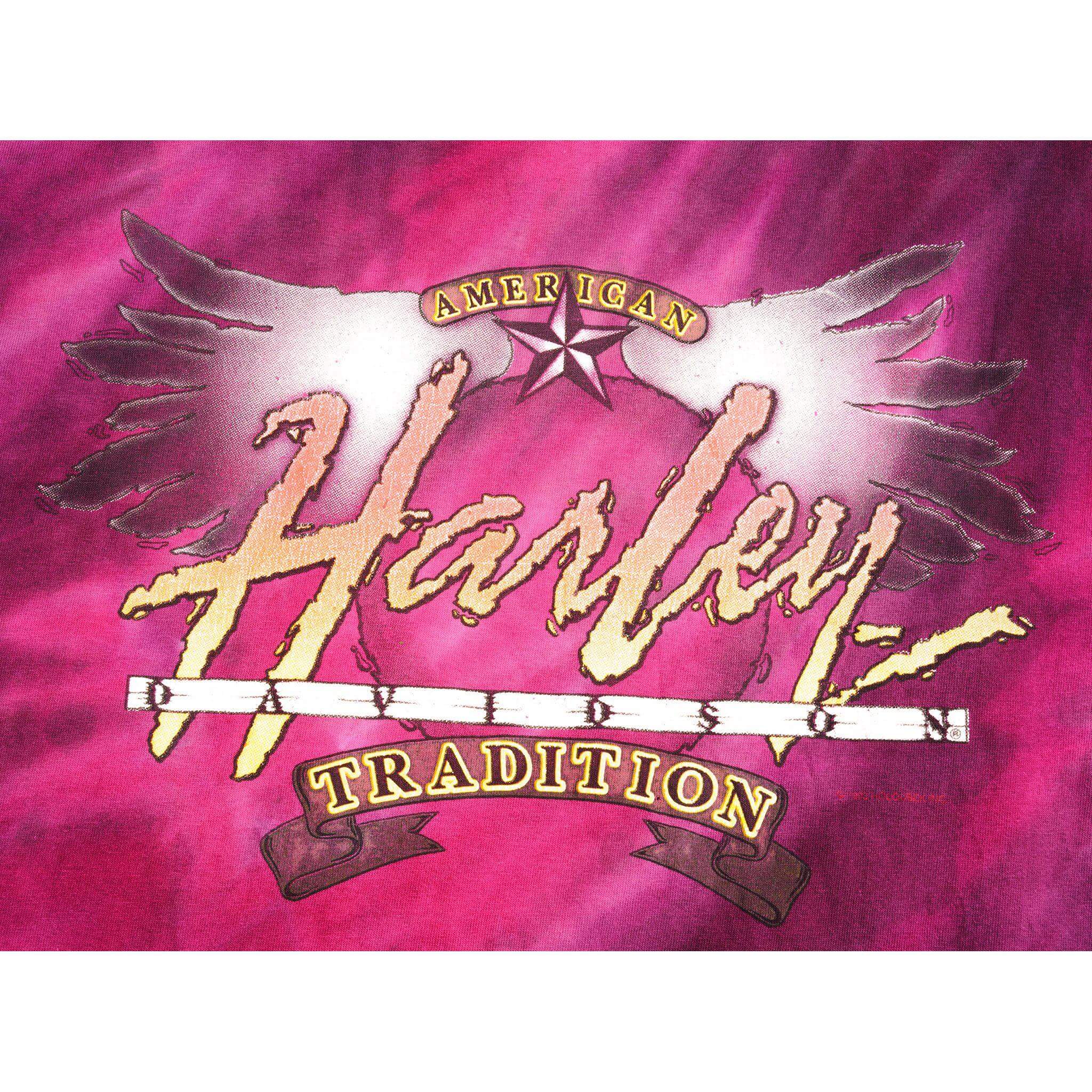 VINTAGE TIE DYE HARLEY DAVIDSON TEE SHIRT 1992 SIZE LARGE MADE IN USA