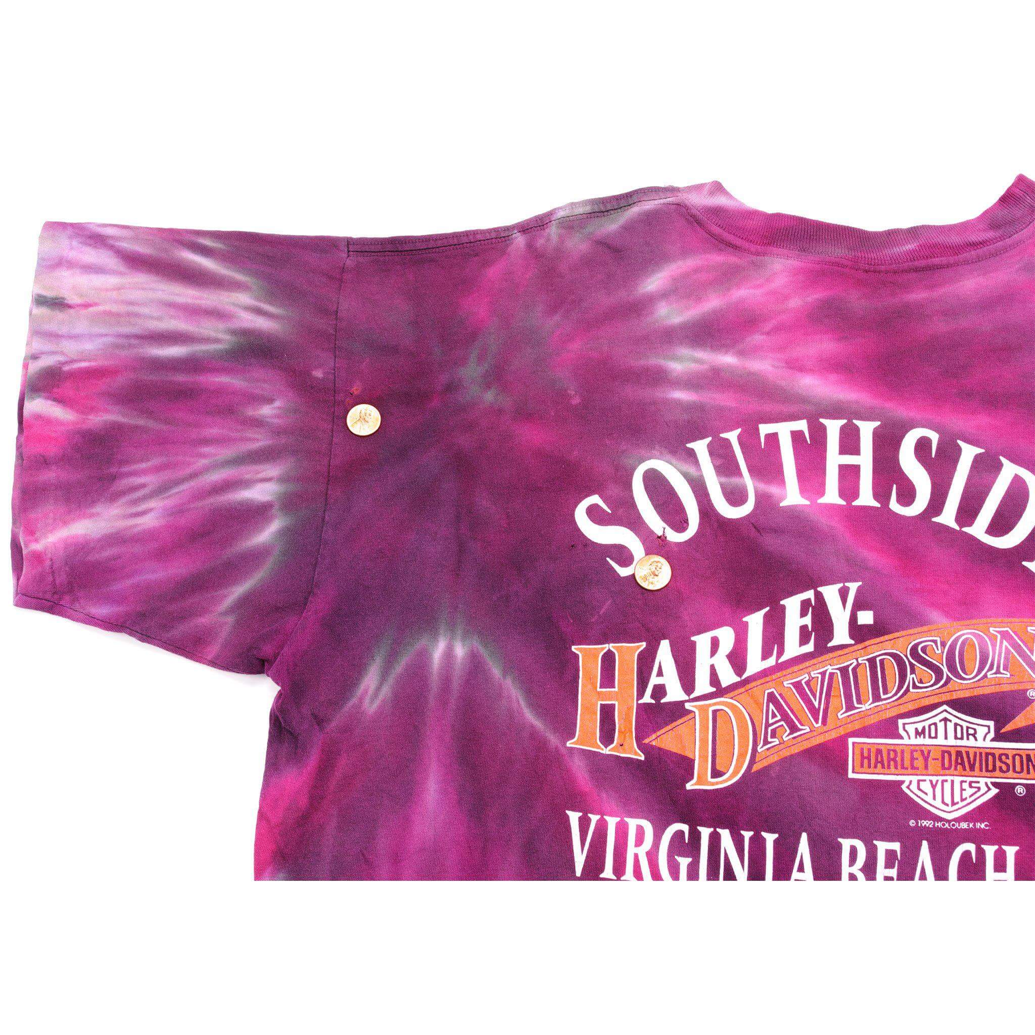 VINTAGE TIE DYE HARLEY DAVIDSON TEE SHIRT 1992 SIZE LARGE MADE IN USA