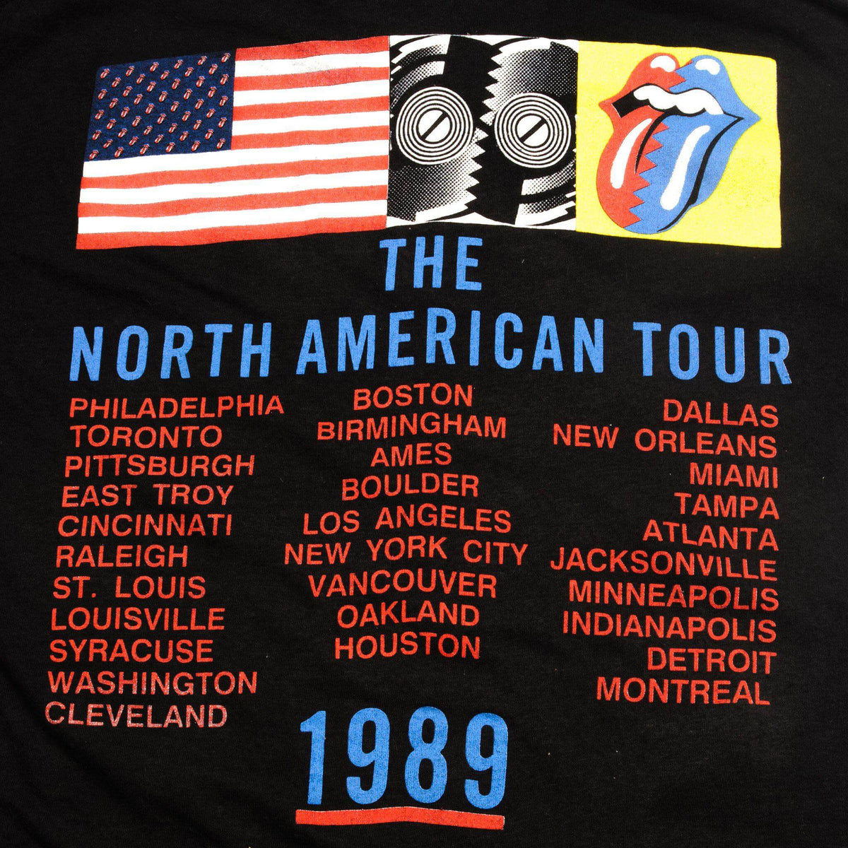 VINTAGE ROLLING STONES THE NORTH AMERICAN TOUR TEE SHIRT 1989 MEDIUM M