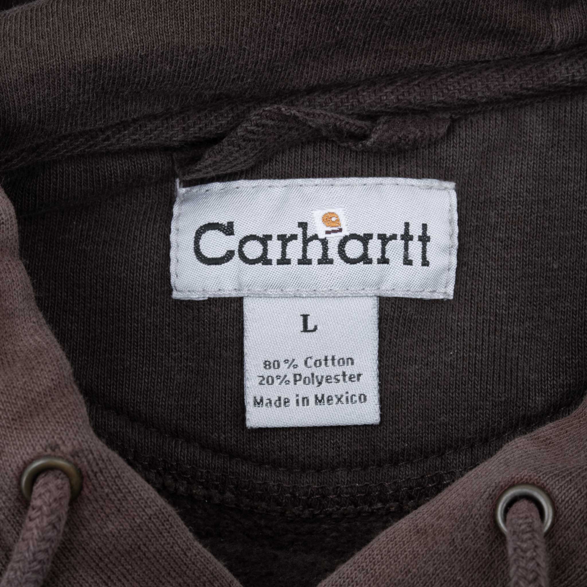 Vintage Carhartt Classic Brown Hoodie Sweatshirt Large
