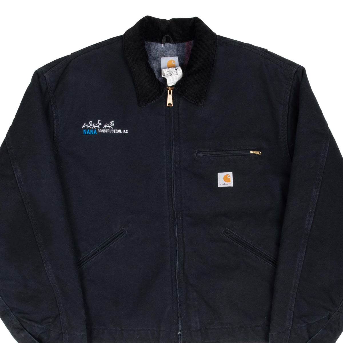 VINTAGE CARHARTT DETROIT STYLE BLANKET LINED JACKET J001 BLK 1990S 2XL