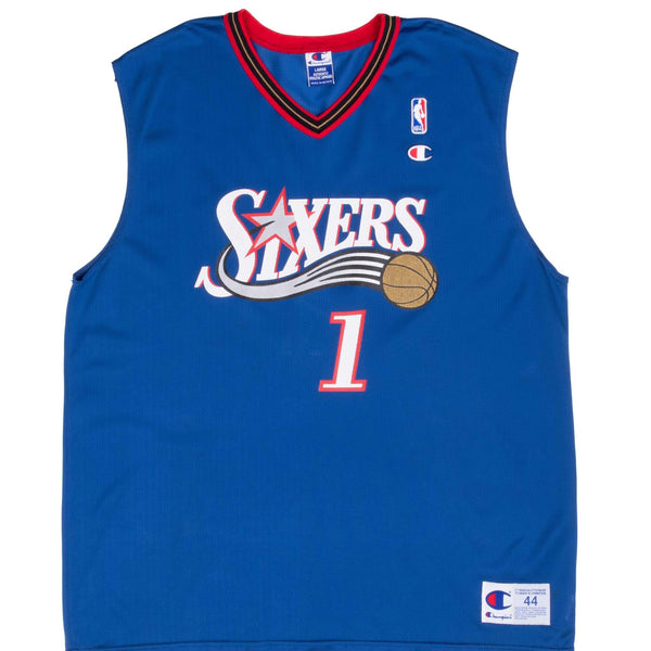 Vintage Champion Nba 76Ers #1 Diganci Jersey Late 1990S Size 44 Large