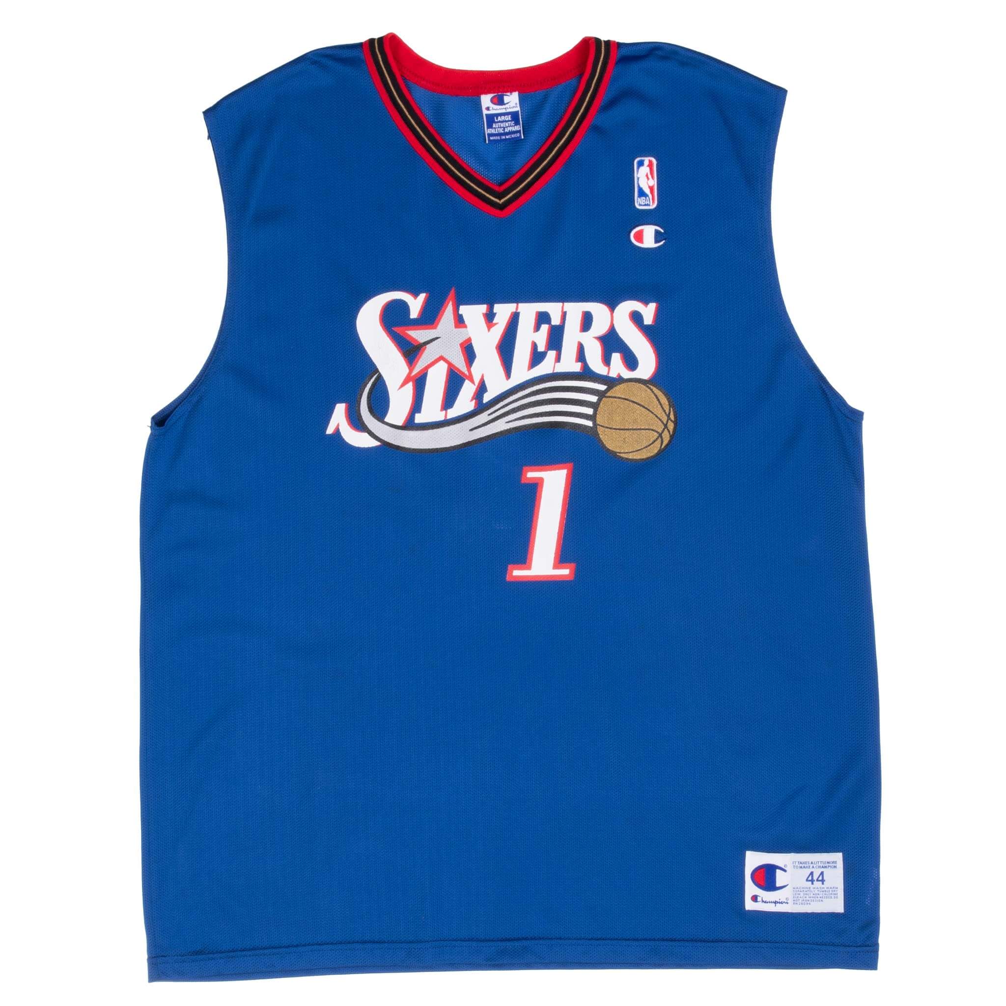 Vintage Champion Nba 76Ers #1 Diganci Jersey Late 1990S Size 44 Large