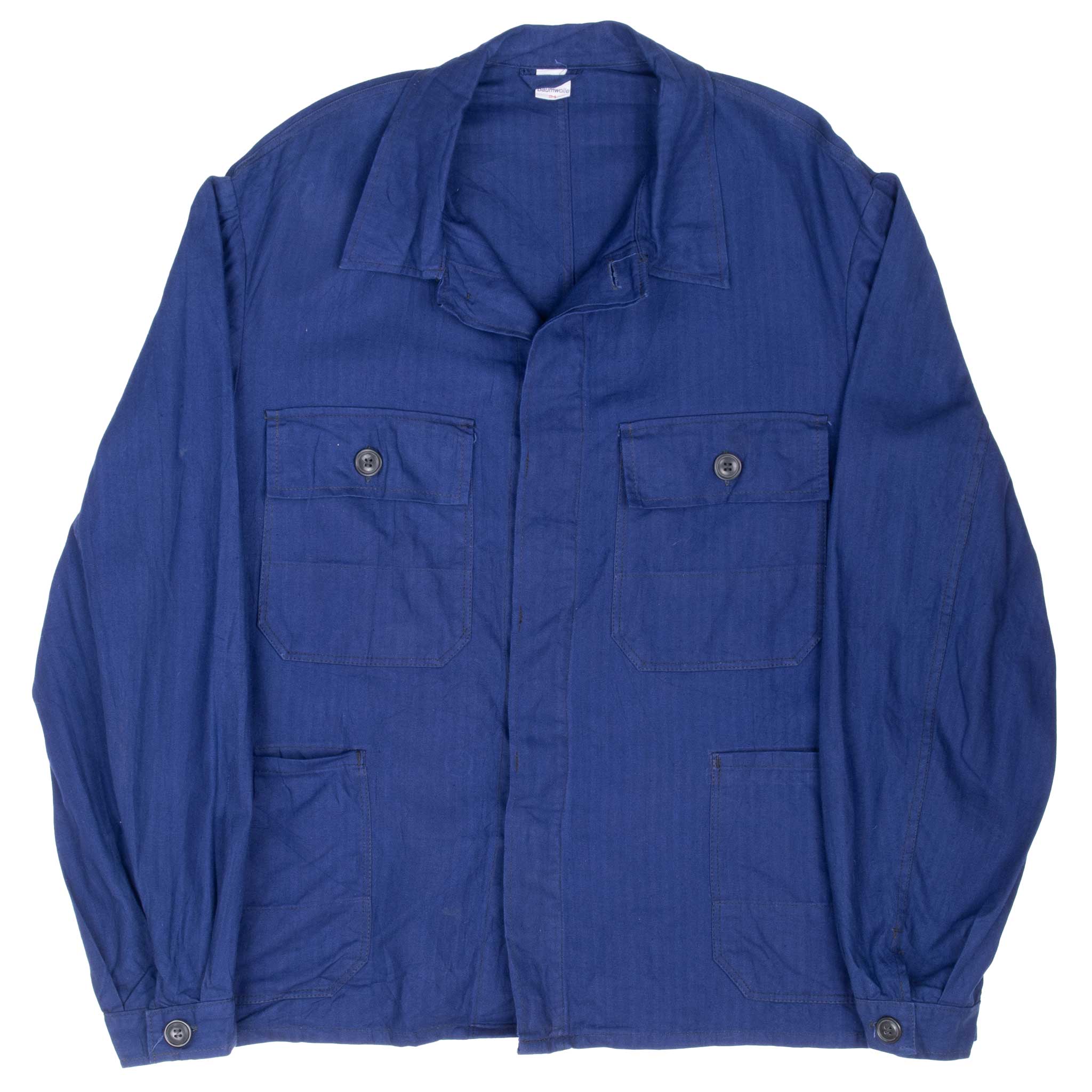 French Workman Jacket Rework VINTAGE FRENCH WORKWEAR TWILL HERRINGBONE HBT SANFOR JACKET 1970S XL
