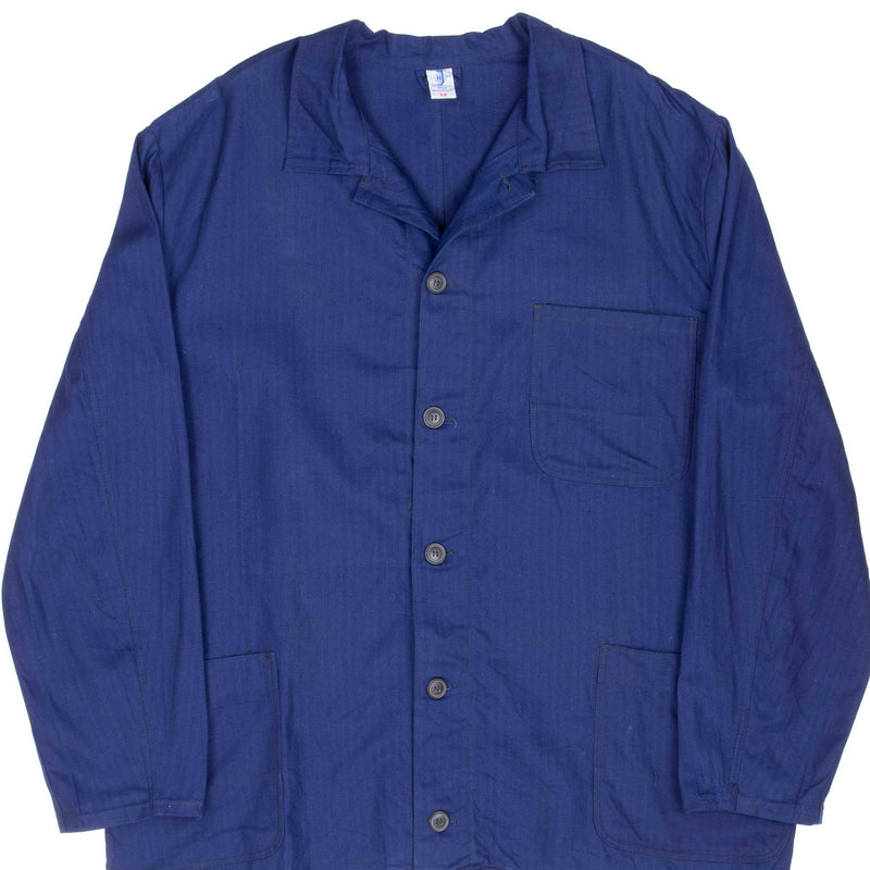 Vintage French Workwear Twill Herringbone Hj Jacket 1960S Size 58EU equivalent 2XL