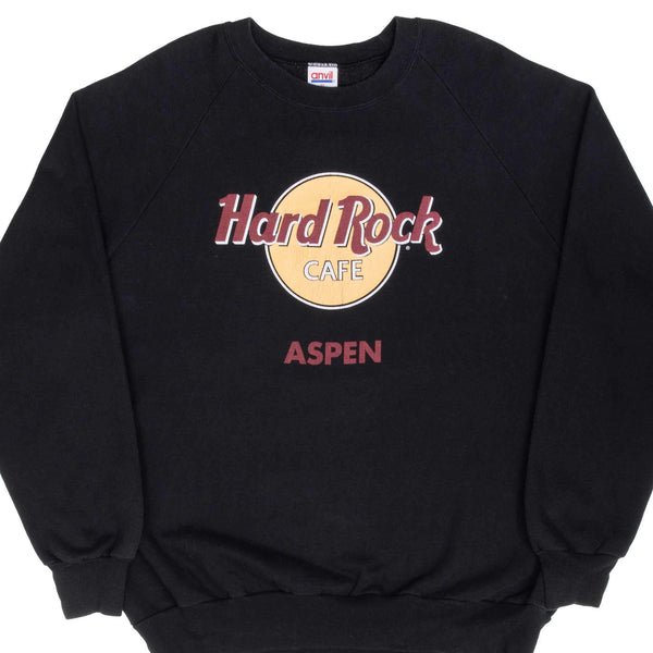 VINTAGE HARD ROCK CAFE ASPEN BLACK SWEATSHIRT 1990S SIZE XL